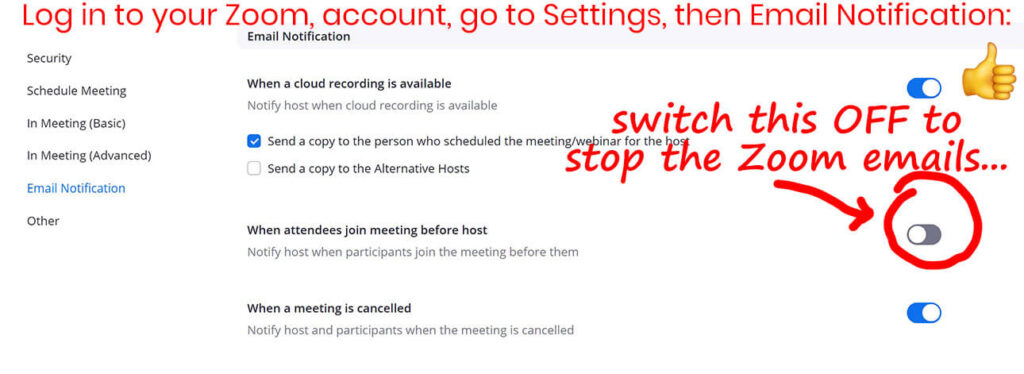 do not notify host when participants join zoom meeting before them